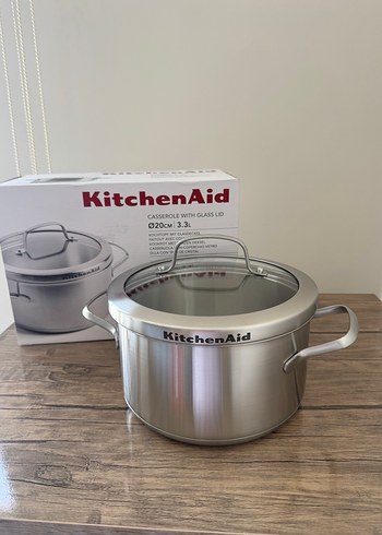 KitchenAid 20 cm Cam Kapaklı Tencere - Görsel 4
