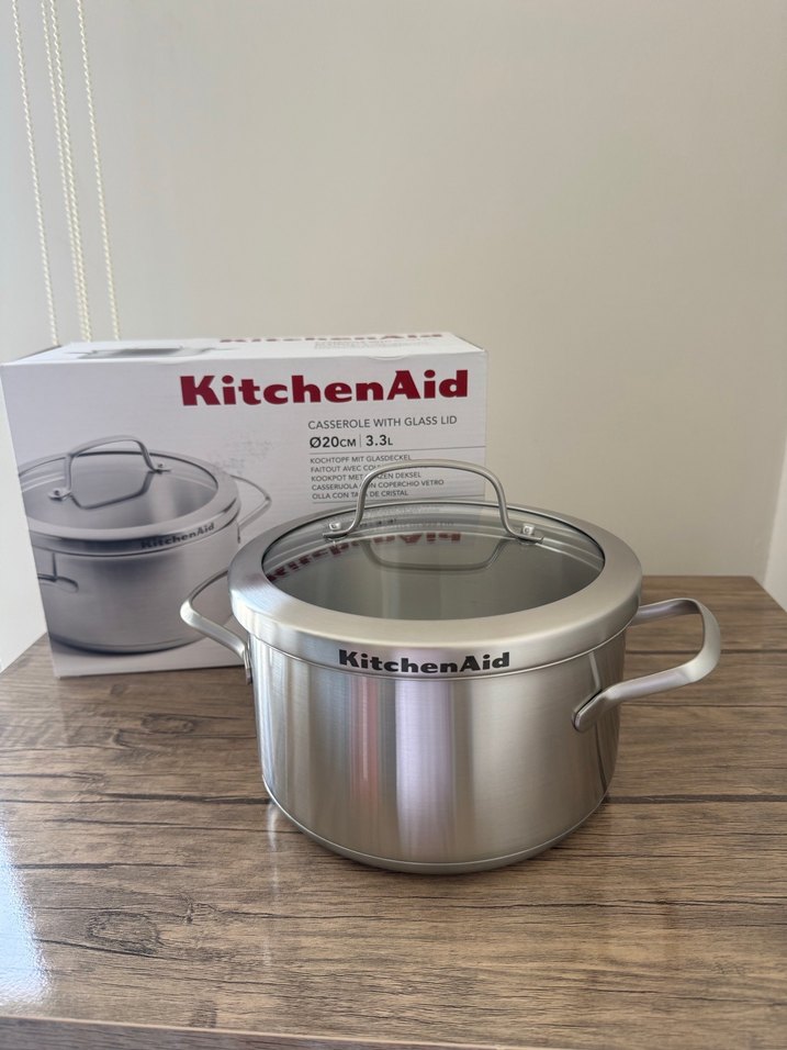KitchenAid 20 cm Cam Kapaklı Tencere - Görsel 4