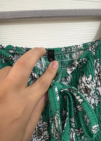 Trendyol & Milla Yeşil Çiçekli Volanlı Bohem Midi Elbise