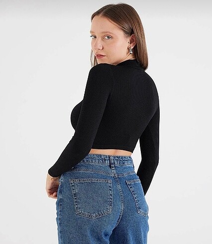 s Beden Seamless uzun kolu crop