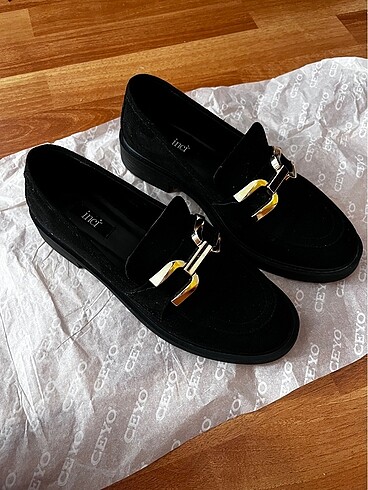 38 Beden siyah Renk İnci loafer