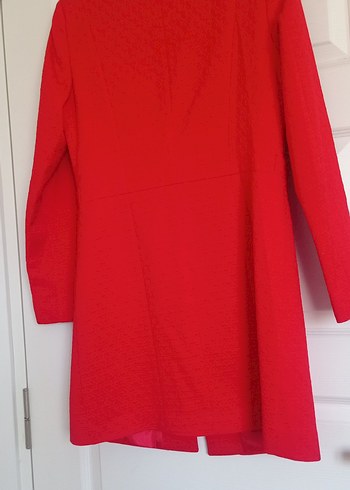 Düğmeli Kırmızı ekol ceket - Görsel 5