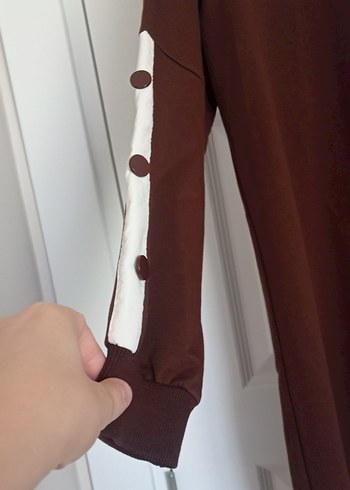 Kahverengi Kadın Uzun Kollu Pamuklu Tunik - Görsel 2