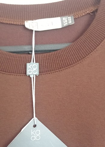 Kahverengi Kadın Uzun Kollu Pamuklu Tunik - Görsel 3