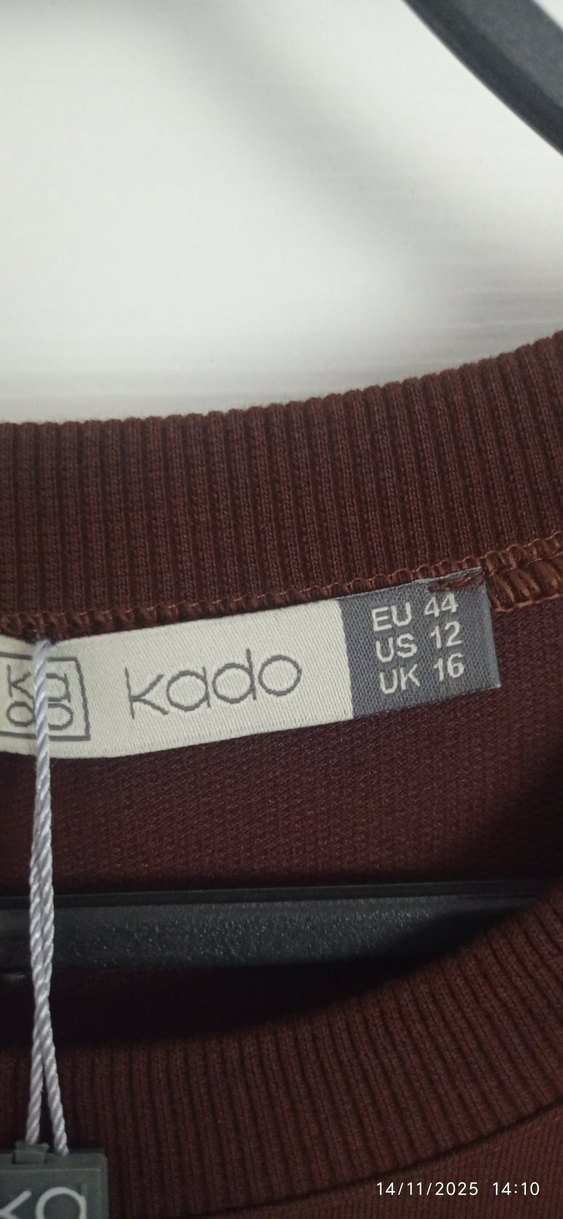 Kahverengi Kadın Uzun Kollu Pamuklu Tunik - Görsel 4