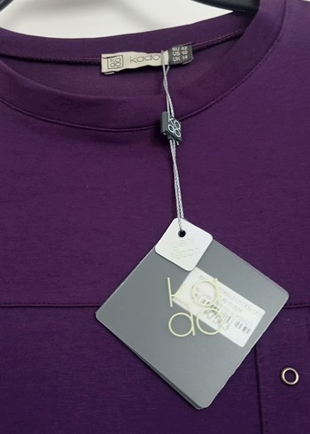 Uzun Mor Düğmeli Kadın Tunik - Görsel 2