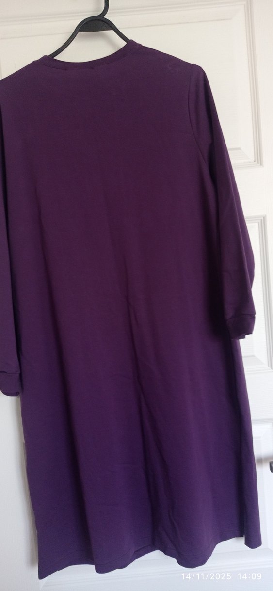 Uzun Mor Düğmeli Kadın Tunik - Görsel 3