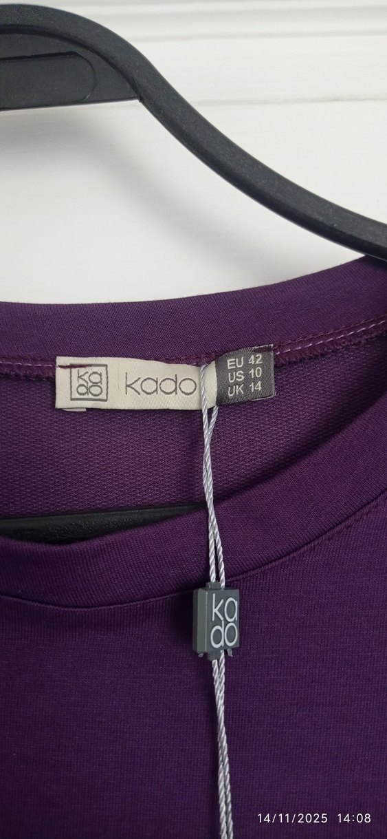 Uzun Mor Düğmeli Kadın Tunik - Görsel 5