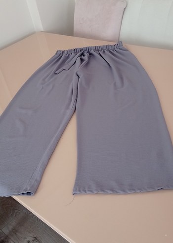 Kadın gri ayrobin kumaş pantolon - Görsel 2