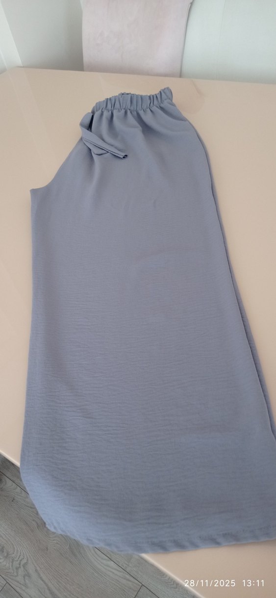 Kadın gri ayrobin kumaş pantolon - Görsel 5