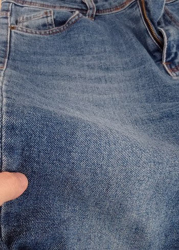 koyu mavi mom jeans pantolon - Görsel 5