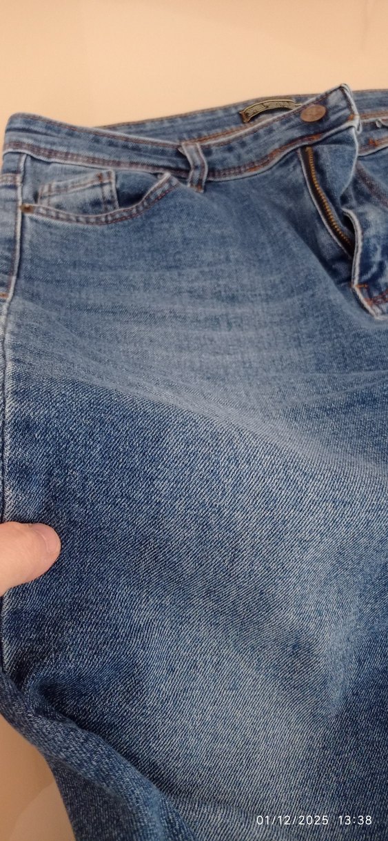 koyu mavi mom jeans pantolon - Görsel 5