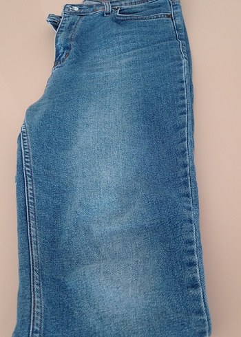 koyu mavi mom jeans kadın - Görsel 3