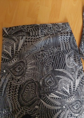 Piliseli Lacivert Desenli Mini Hamile Eteği - Görsel 4