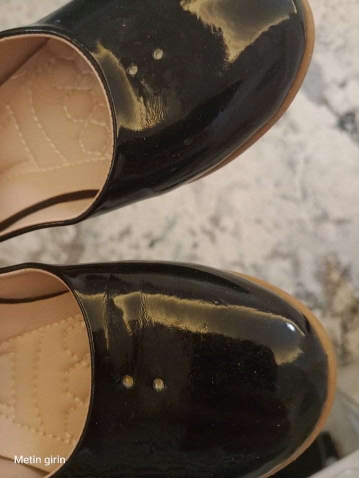 Kız Çocuk Siyah Rugan Tokalı Babet - Görsel 4