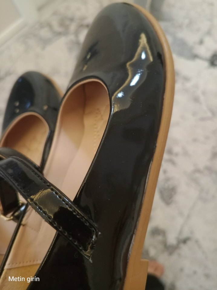 Kız Çocuk Siyah Rugan Tokalı Babet - Görsel 3