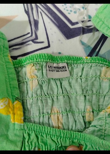 LC Waikiki Yeşil limon Desenli Bohem Elbise