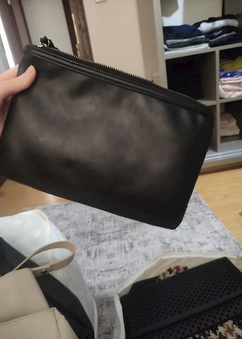 Koton Kahverengi Zebra Desenli Fermuarlı Kadın Clutch Çanta