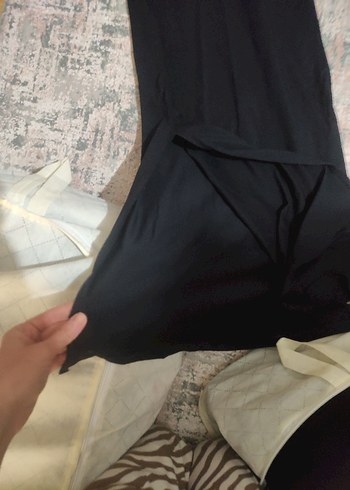 Tommy Hilfiger Siyah Uzun Drapeli Kadın Elbise