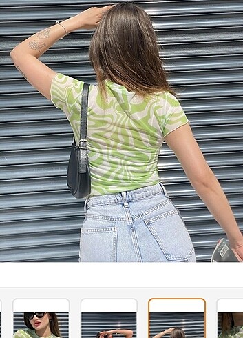 Diğer Kısa kollu tül bluz crop