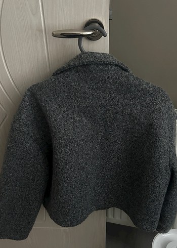 Gri Midi Kadın Yün Ceket - Görsel 3