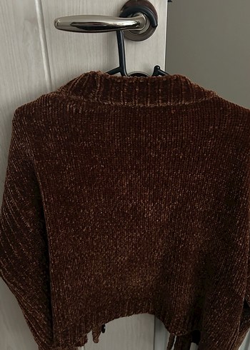 Dilvin Düğmeli Kahverengi Kadın Midi Hırka - Görsel 3