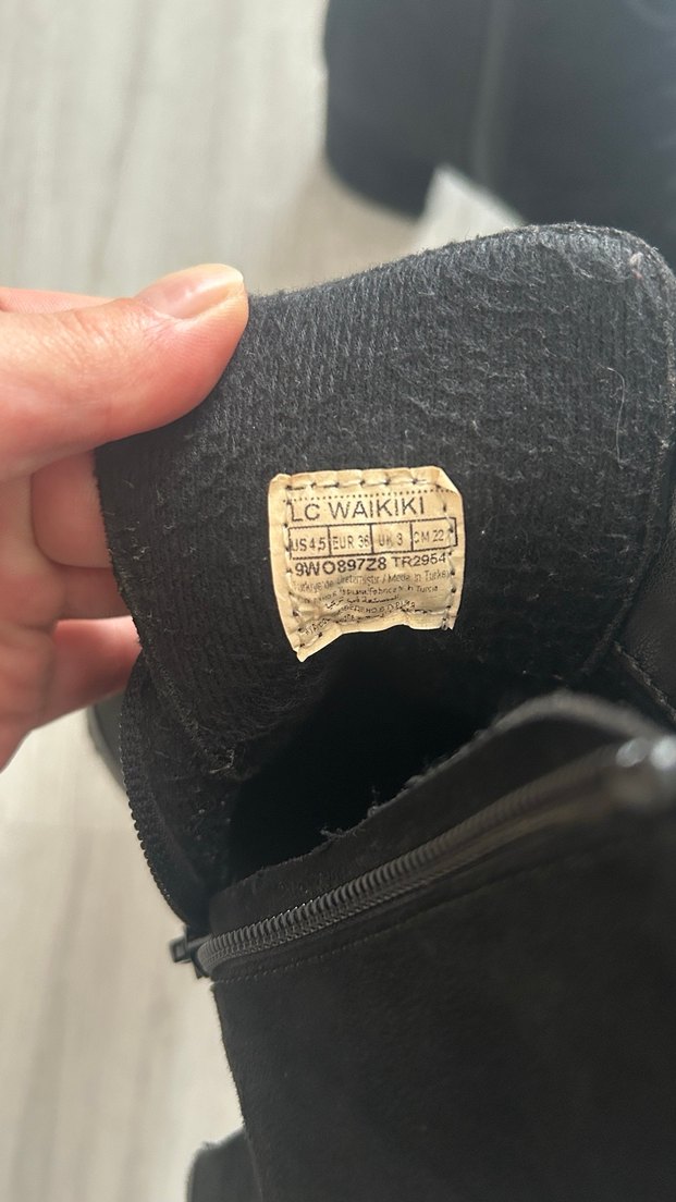 Siyah Süet Bağcıklı Stiletto Topuklu Bot - Görsel 4