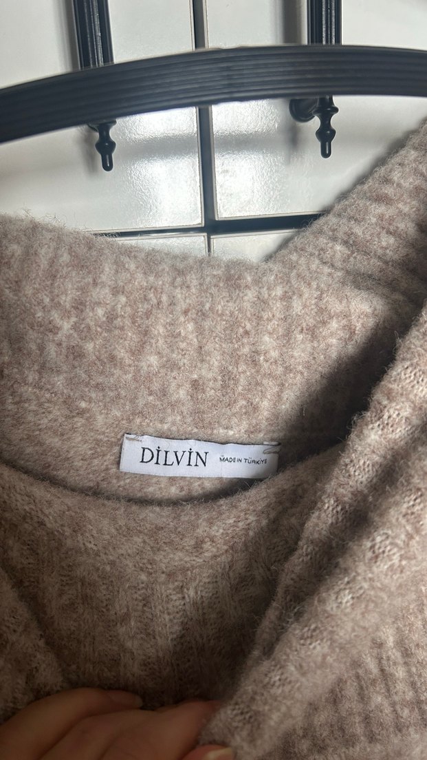 Dilvin madonna yaka Triko Elbise - Görsel 3