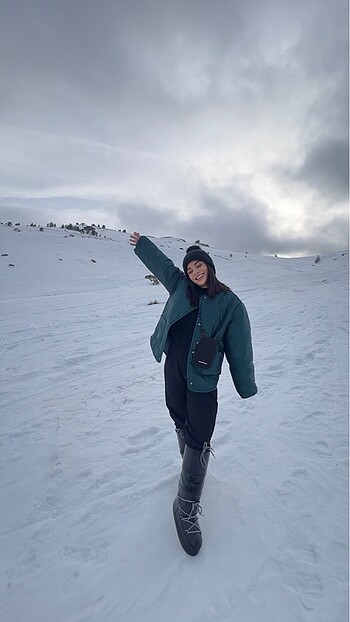 Petrol yeşili mont - Görsel 2