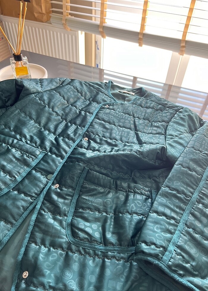 Petrol yeşili mont - Görsel 5