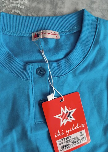 Kız Çocuk Uzun Kollu Mavi Pamuklu Pijama Takımı - Görsel 4