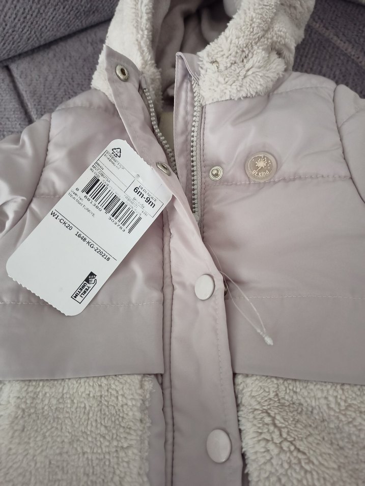 Kız Çocuk Gri Kürklü Streetwear Ceket - Görsel 4