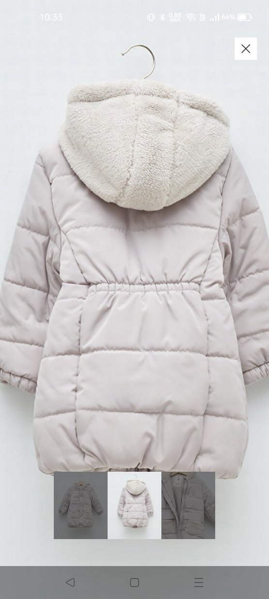 Kız Çocuk Gri Kürklü Streetwear Ceket - Görsel 2