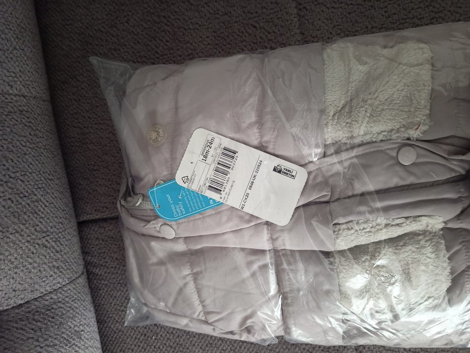 Kız Çocuk Gri Kürklü Streetwear Ceket - Görsel 5