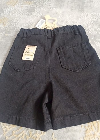 Kız Siyah Düğmeli Denim Şort - Görsel 3