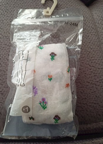 Gri Baskılı kız bebek Külotlu Çorap 6-12 Ay - Görsel 3