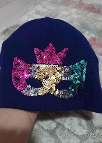 Kız çocuk Renkli Pul Detaylı Bere - Görsel 2