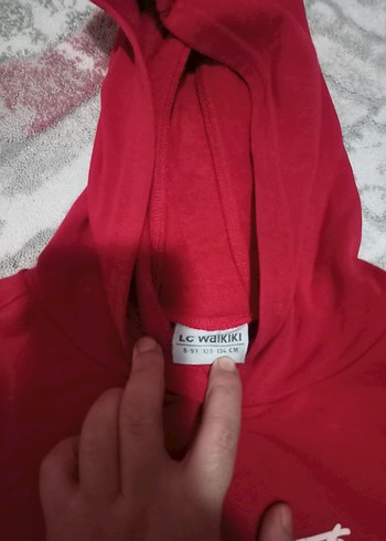 Kapüşonlu Kırmızı çocuk Sweatshirt - Görsel 2