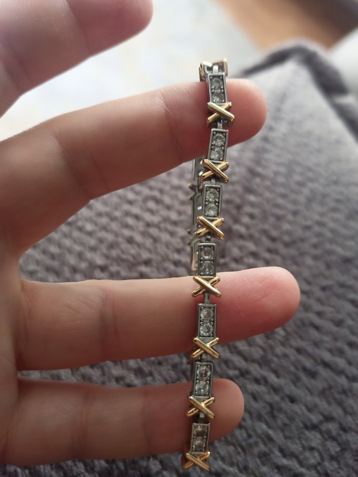 Gri ve Altın Zincir Detaylı Kadın Bileklik - Görsel 3