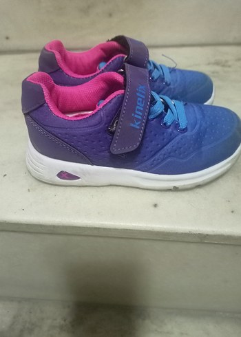 Kız Çocuk Mavi Bağcıklı Cırt Cırtlı Spor Ayakkabı - Görsel 2