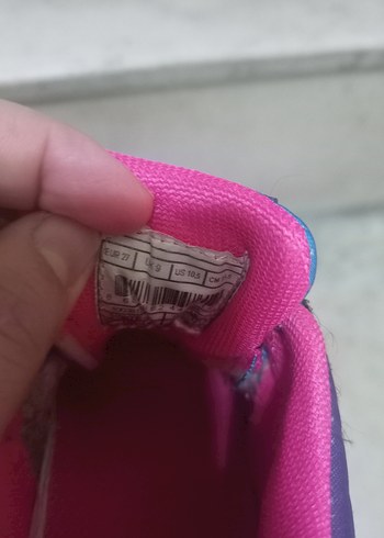 Kız Çocuk Mavi Bağcıklı Cırt Cırtlı Spor Ayakkabı - Görsel 3