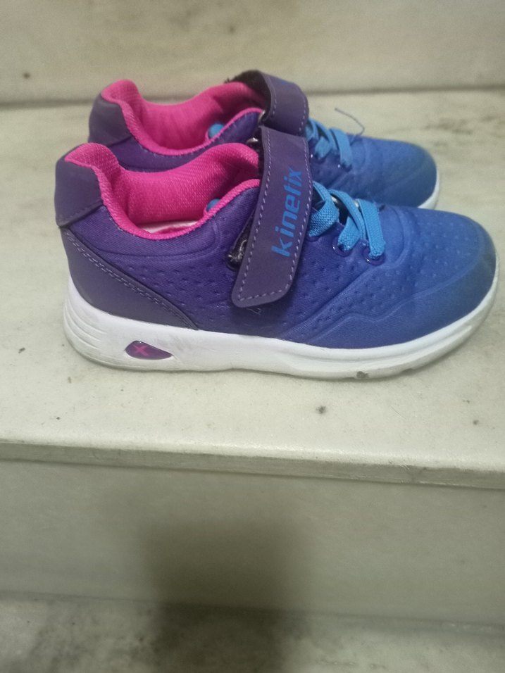 Kız Çocuk Mavi Bağcıklı Cırt Cırtlı Spor Ayakkabı - Görsel 2