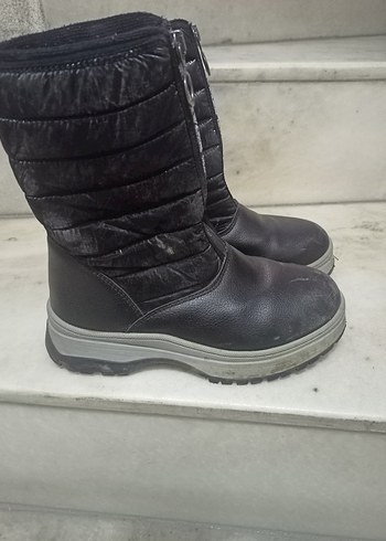 Siyah Fermuarlı kız çocuk Sokak Stili Bot - Görsel 2