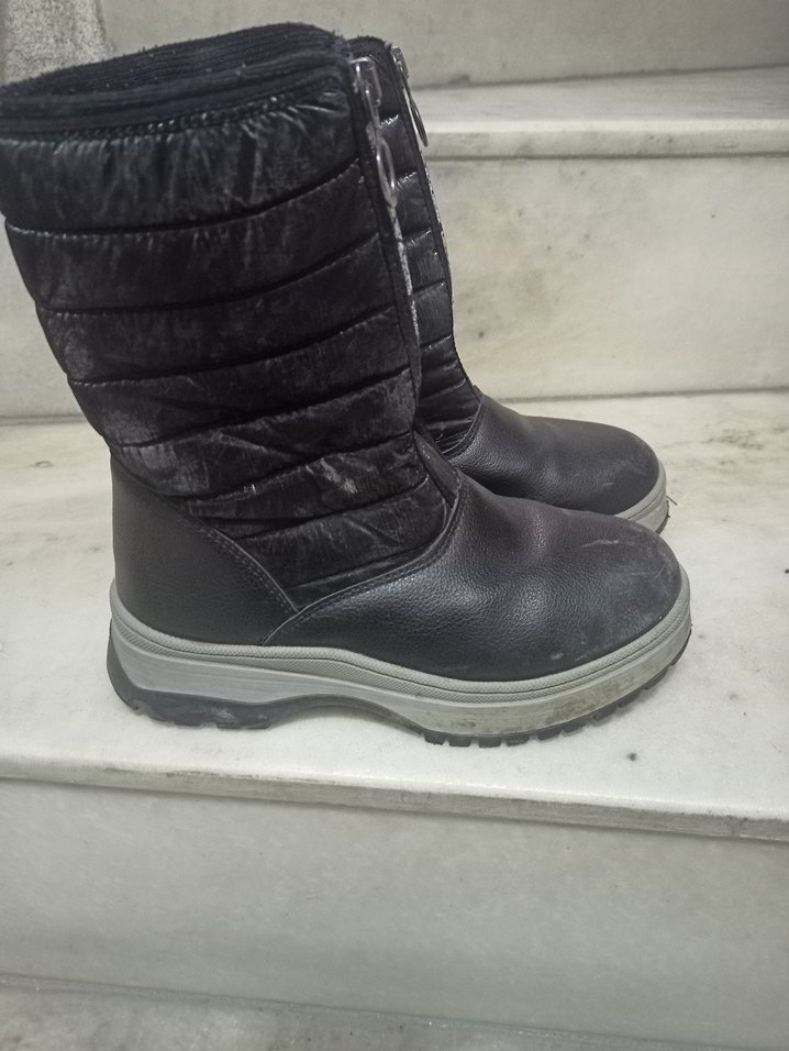 Siyah Fermuarlı kız çocuk Sokak Stili Bot - Görsel 2