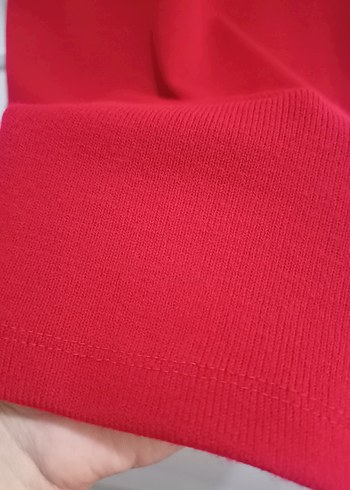Kırmızı Uzun Kollu triko elbise - Görsel 4