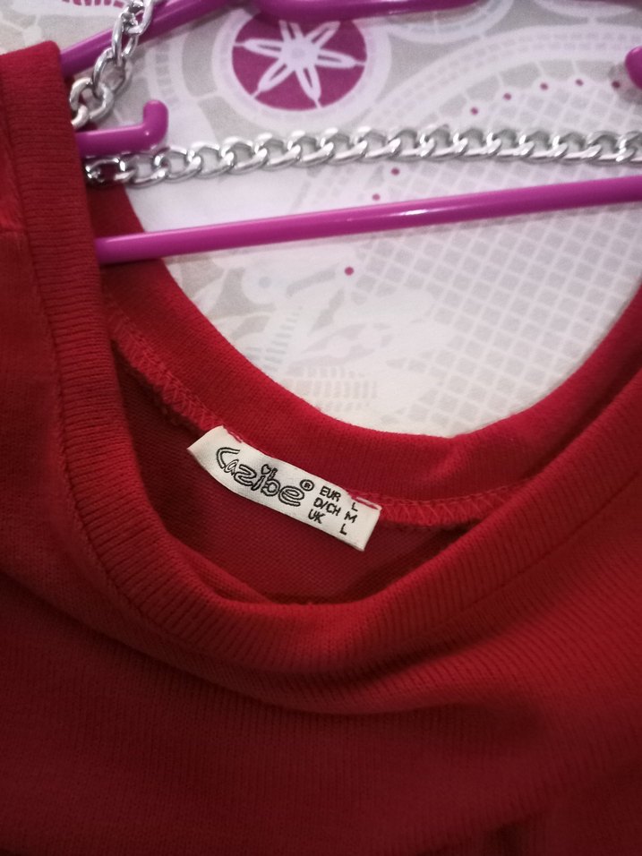 Kırmızı Uzun Kollu triko elbise - Görsel 3