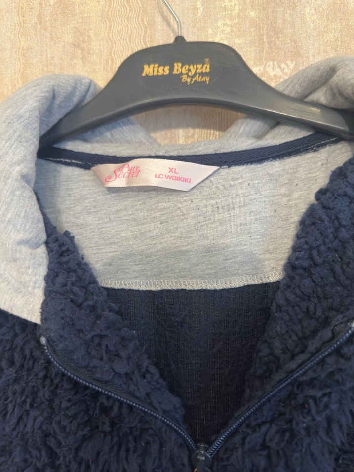 Kadın Giyim Kapüşonlu Peluş Polar Sweat - Görsel 2