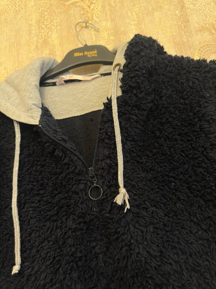 Kadın Giyim Kapüşonlu Peluş Polar Sweat - Görsel 4