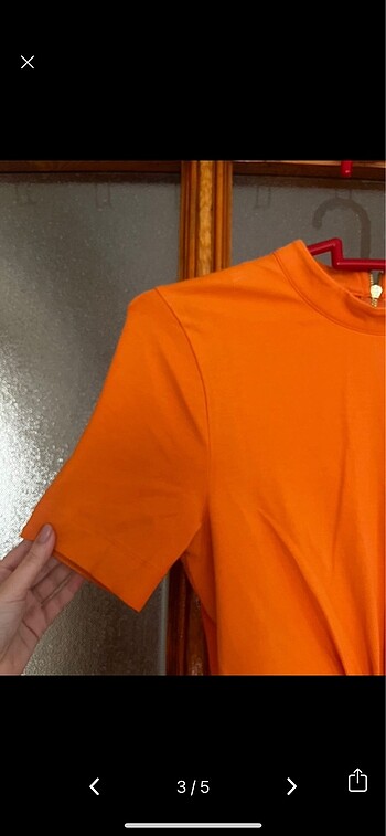 xs Beden turuncu cut out detaylı elbise