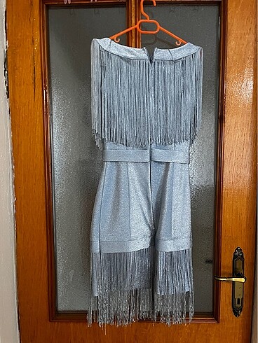 püskül detaylı mini abiye - Görsel 5